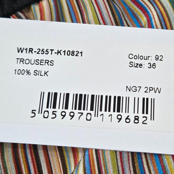 Paul Smith Sz 6 Womens Black Signatuew Stripe Wide Leg Pants - Picture 3 of 7